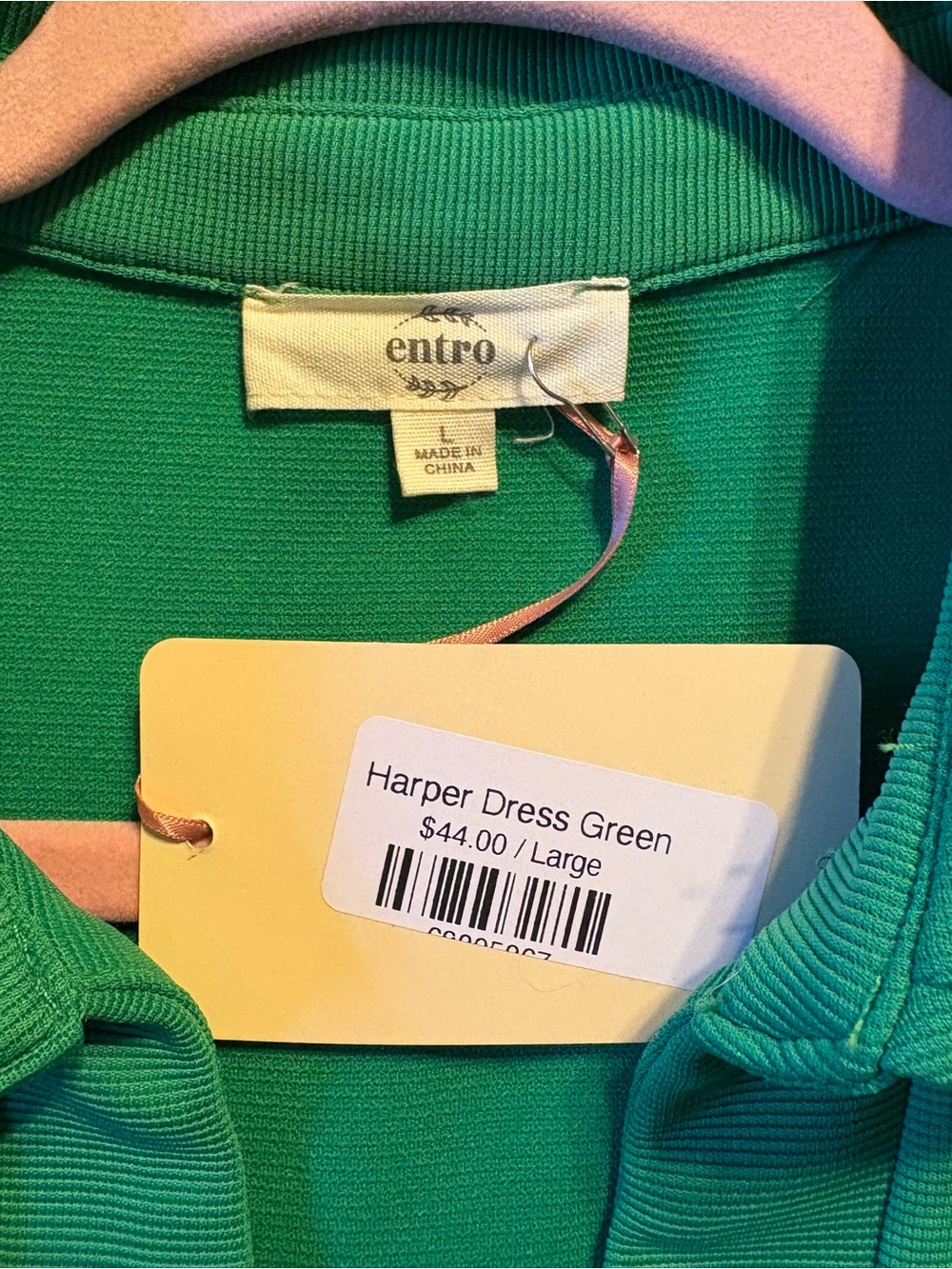 Entro Sleeveless Green Collared Shift Dress - Picture 3 of 3
